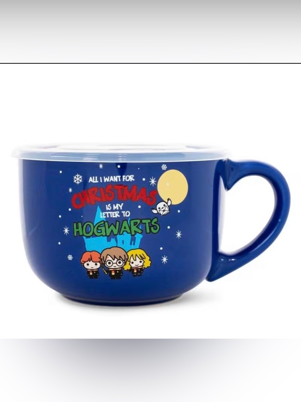 Disney Blue Harry Potter Christmas Hogwarts Ceramic Mug